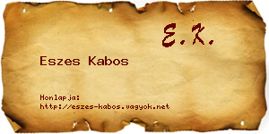 Eszes Kabos névjegykártya